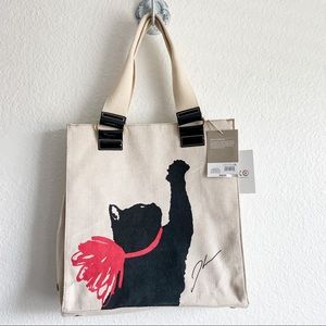 Jason Wu x Target Milu black cat cream canvas tote w/tags